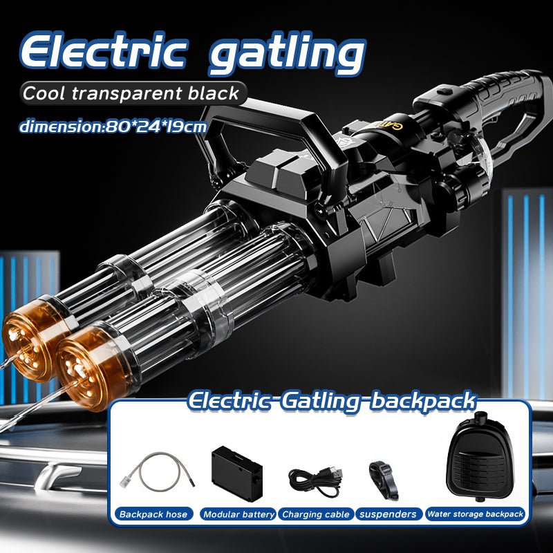 Double-Barrel Gatling – Full-Auto Water Blaster with Rotating Barrels & LED Strobe - OZYMP Gear Lab