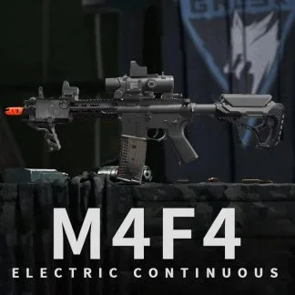 M4F4 Electric Gel Ball Gun[7.4v High-Speed Continuous Shooting Upgraded Version]Automatic Continuous Shooting Mode And Linkage