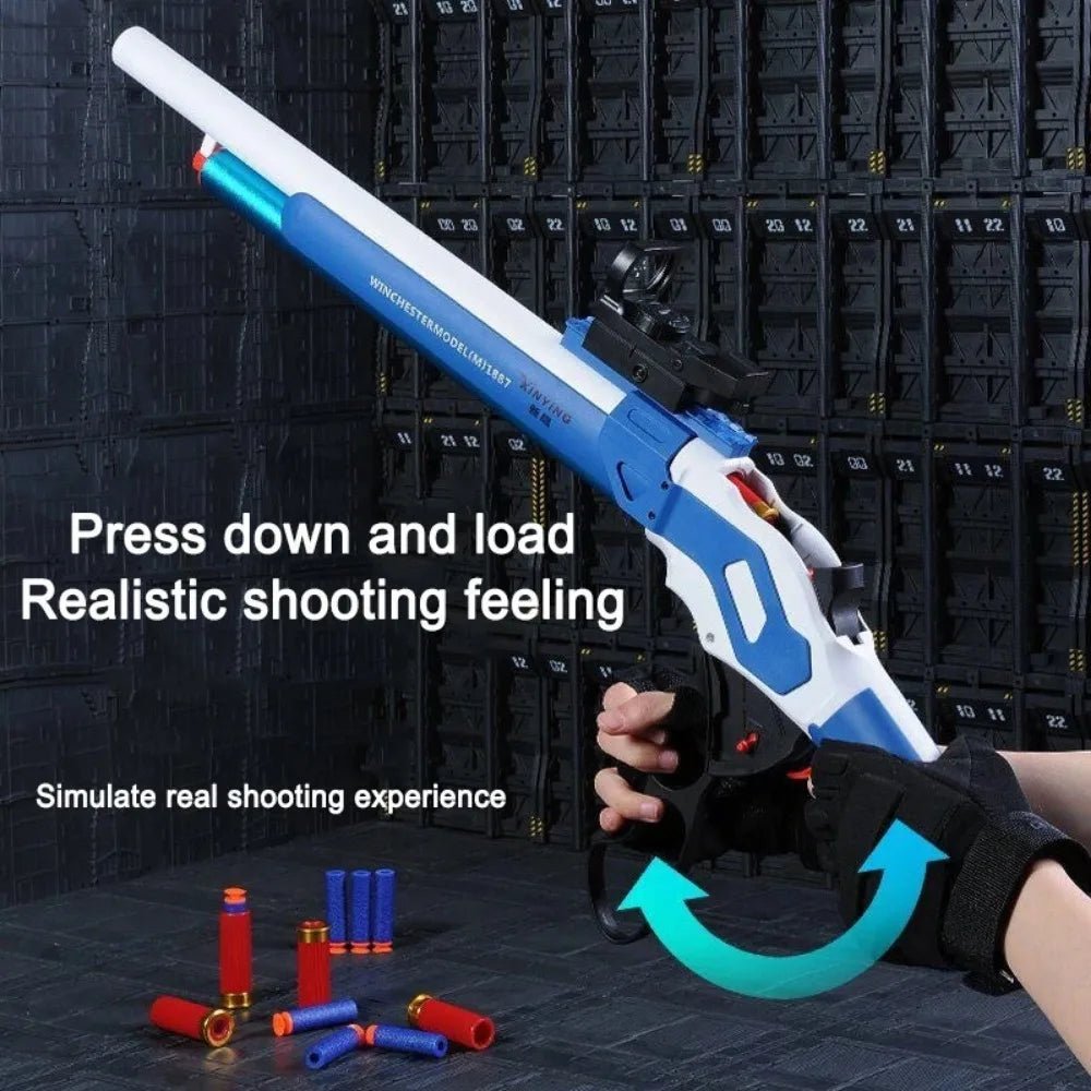 M1887 Winchester Soft Bullet Gun Toy Shell Ejection Throwing Gun Blaster Plastic Manual Launcher Model for Children Adults - Image 3