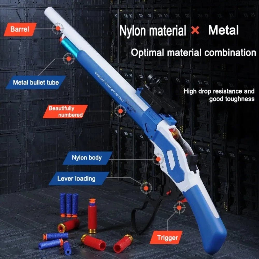 M1887 Winchester Soft Bullet Gun Toy Shell Ejection Throwing Gun Blaster Plastic Manual Launcher Model for Children Adults - Image 2