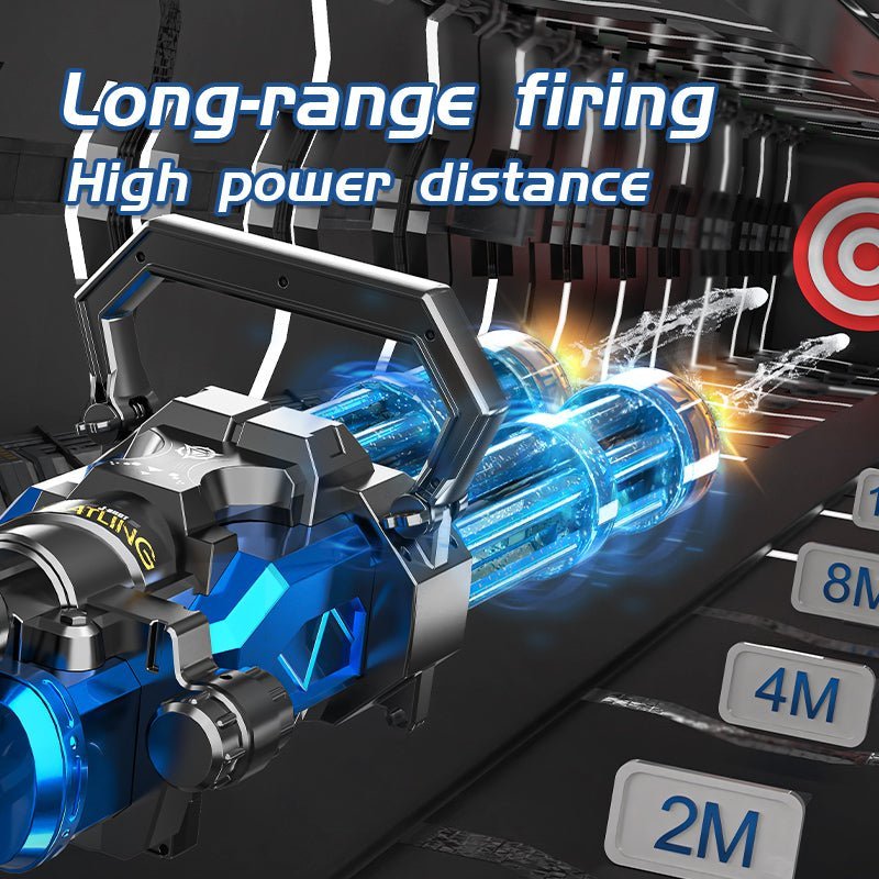 Double-Barrel Gatling – Full-Auto Water Blaster with Rotating Barrels & LED Strobe - Image 4