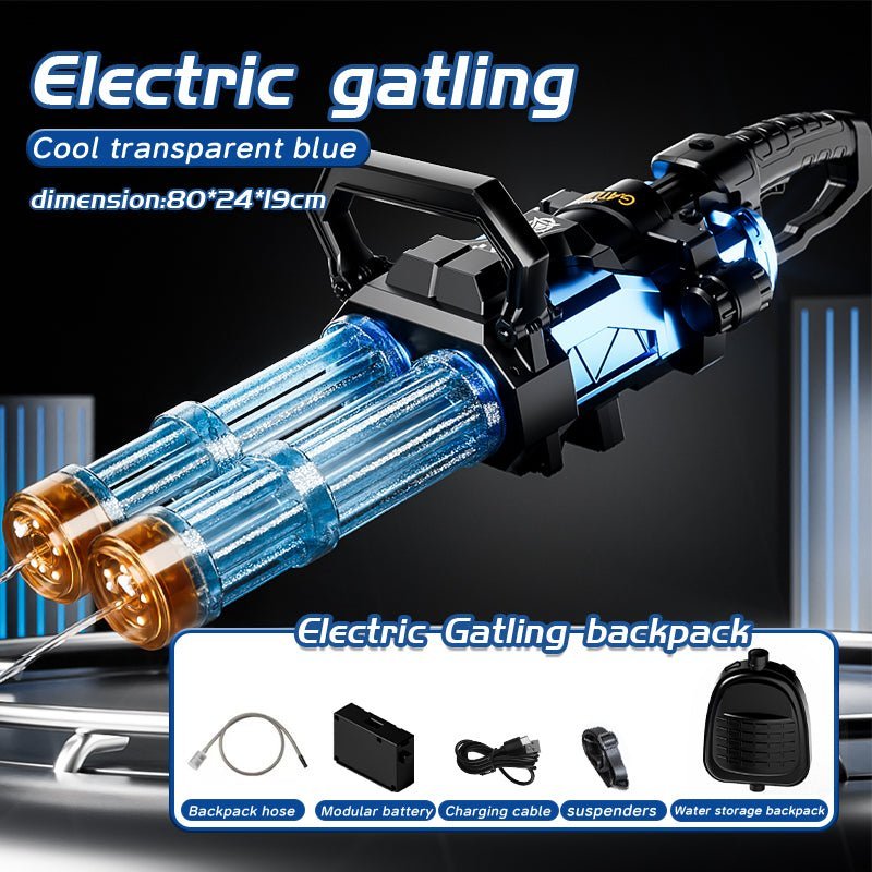 Double-Barrel Gatling – Full-Auto Water Blaster with Rotating Barrels & LED Strobe - Image 2
