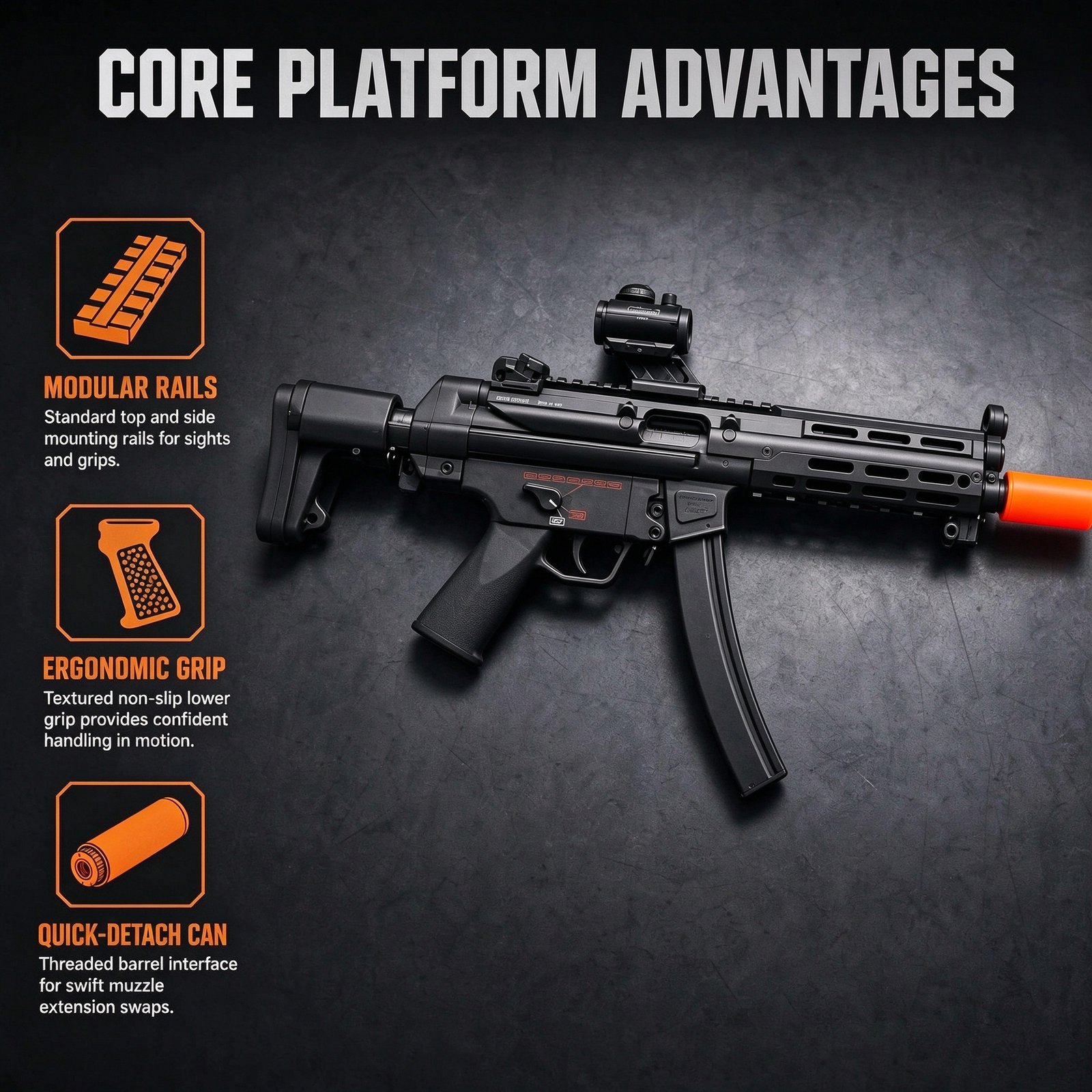 OZYMP MP5 UTG – Custom Full-Option Gel Blaster